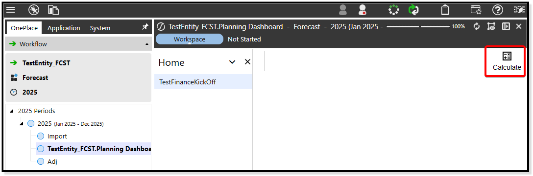 Workflow dependent finance calc