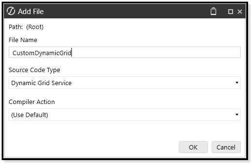 Dynamic grid service file